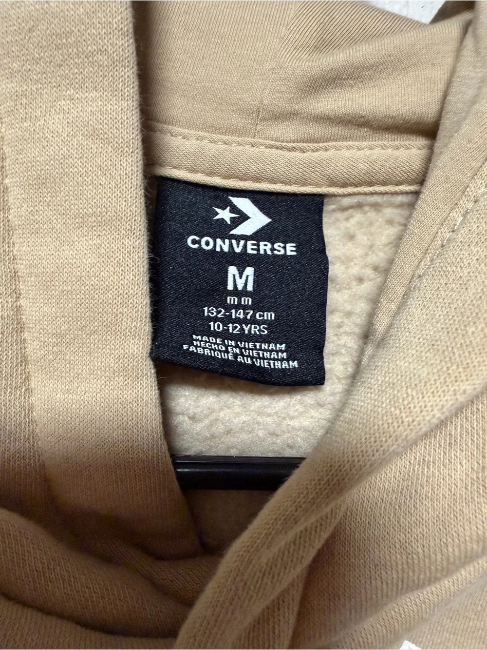 Converse kid’s Beige Crewneck Hoodie with Dark Gray Logo